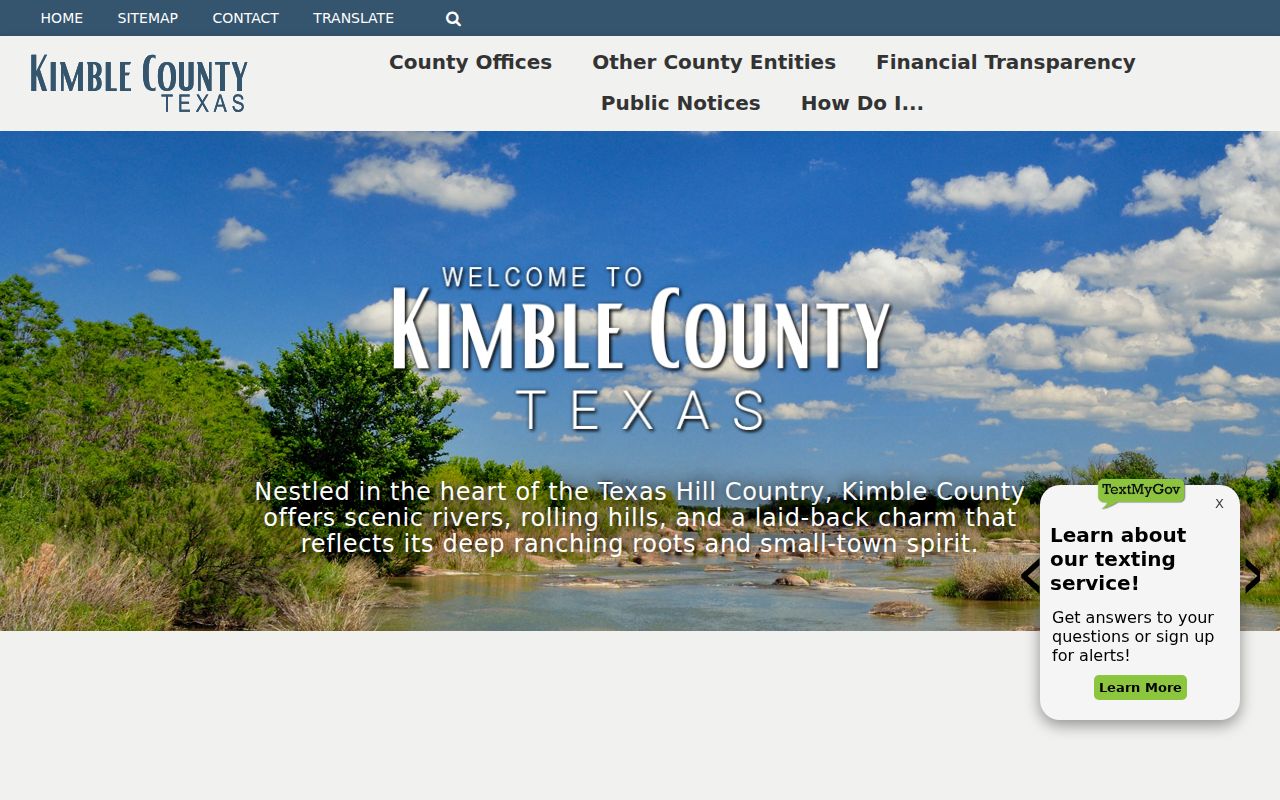 Kimble County courthouse and criminal record office directory