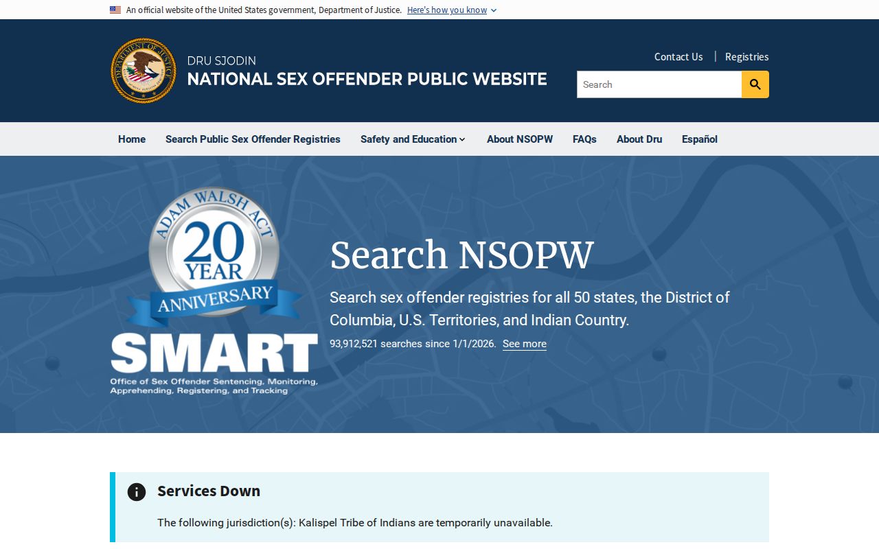 NSOPW national search for cross-state Kimble County sex offender registry checks
