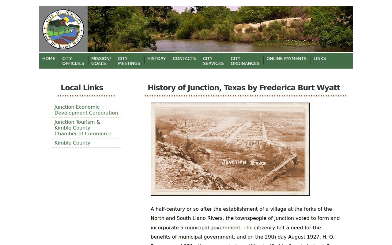 Junction criminal history source describing shared city and Kimble County justice facilities